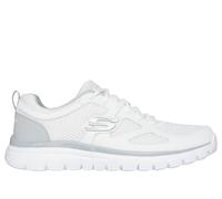Skechers Men's Burns - Agoura Sneaker in White/Gray, Size 10 | Leather/Textile/Synthetic