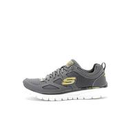 Skechers Men's Low-Top Sneakers Burns Agoura, Charcoal Lime, UK 8.5