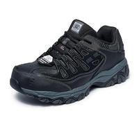 Skechers Men's Cankton Steel Toe Construction Shoe, Black/Charcoal, 7.5 UK