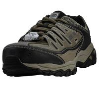 Skechers Men's Cankton Steel Toe Electrical Hazard Construction Shoes, Pebble/Black, 10.5 X-Wide