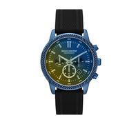 Skechers Men's Clarkdale Quartz Metal and Silicone Chronograph Watch, Black Iridescent, Chronograph