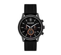 Skechers Men's Clarkdale Quartz Metal and Silicone Chronograph Watch, Black/Orange