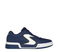 Skechers Men's Viper Court Classic Sneaker, Navy Leather/Synthetic/Textile/Yellow Trim, 9 UK
