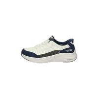 Skechers Men's Contour Foam Cozy Fit Casual Shoes, White Mesh/Duraleather/Navy Trim, 8 UK