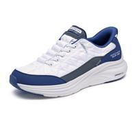 Skechers Men's Contour Foam Cozy Fit Sneaker, White Mesh/Duraleather/Navy Trim, 12 UK