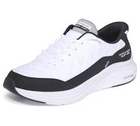 Skechers Men's Contour Foam Cozy Fit Casual Shoes, White Mesh/Duraleather/Black Trim, 12 UK