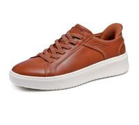 Skechers Men's Court Break Double Vented Trainers, Cognac Duraleather/Mesh, 8 UK