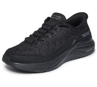 Skechers Men's Slip-ins: Contour Foam - Cosy Fit Sneaker in Black, Size 11 Wide | Textile/Synthetic/Leather, Machine Washable