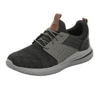 Skechers Men's DELSON 3.0 CICADA Sneaker, Black Gray Knitted Mesh W/Synthetic, 7 UK