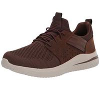 Skechers Men's DELSON 3.0 CICADA Sneaker, Dark Brown Knitted Mesh W/Leather, 10.5 UK