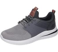 Skechers Men's Delson 3.0 Cicada Sneaker, Gray Black Knitted Mesh W Synthetic, 7.5 UK