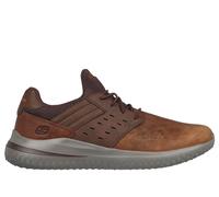 Skechers Men's Delson 3.0 Ezra Sneaker,Dark Brown Leather W/ Mesh,11 UK