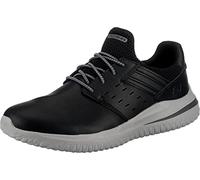 Skechers Men's Delson 3.0 Ezra Sneaker,Black Leather,10.5 UK