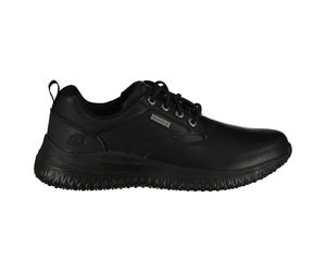 Skechers Men's Delson 3.0 Glavine Slip-On Sneakers, Black Leather, 8.5 UK
