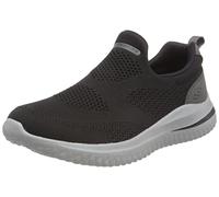 Skechers Men's Delson 3.0 Sneaker, Black Knit Synthetic, 6.5 UK