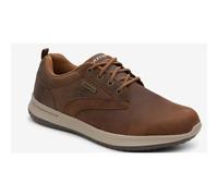 Skechers Men's DELSON-Antigo Waterproof Oxford, Dark Brown UK 7 - Leather Slip-On with Stretch Bungee, Air-Cooled Memory Foam Insole