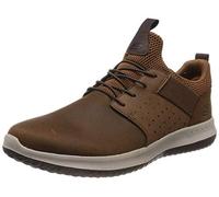 Skechers Men's DELSON Axton Sneakers, Dark Brown Leather, 5.5 UK
