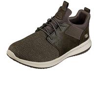 Skechers Men's Delson Camben Trainers, Olive Mesh W Synthetic, 6 UK