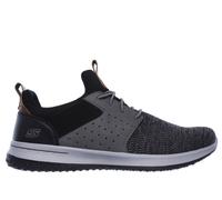 Skechers Men's Delson Camben Trainers, Black Gray Mesh W Synthetic, 13 UK