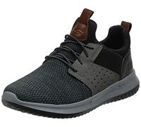 Skechers Men's Delson Camben Trainers, Black Gray Mesh W Synthetic, 8 UK
