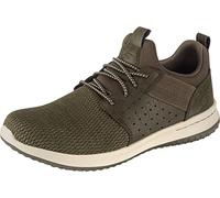 Skechers Men's Delson Camben Trainers, Olive Mesh W Synthetic, 7 UK