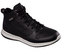 Skechers Men's Delson Sneaker in Black, Size 5.5 | Leather/Synthetic/Textile