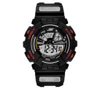 Skechers Men's Digital Black Watch in Black/Red