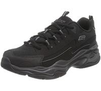 Skechers Men's D'lites 4.0 Sneaker, Black Leather Pu Mesh Black Trim, 10 UK