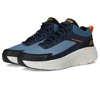 Skechers Men's D'lux Walker 2.0 Grailo Waterproof Sneaker, Blue/Orange, 13