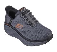 Skechers Men's D'lux Walker 2.0 Rezinate Hands Free Slip-in Sneaker, Charcoal/Orange, 7