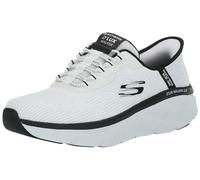 Skechers Mens D'lux Walker 2.0 Rezinate Hands Free Slip-in, White/Black, 9