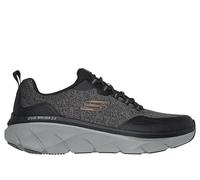 Skechers Men's D'lux Walker 2.0 Steadyway Sneaker, Black Dark Grey, 10.5 UK