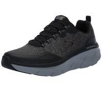 Skechers Men's D'lux Walker 2.0 Steadyway Sneaker, Black Dark Grey, 7 UK