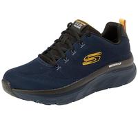 Skechers Men's D'Lux Walker - Get Oasis Shoes, Navy Engineered Mesh Yellow Trim, 8 UK