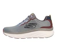 Skechers Men's D'LUX Walker Scrambler Sneaker, Gray Mesh/Red Synthetic Trim, 10 UK