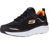 Skechers Men's D'lux Walker Trainers, Black Leather Mesh White Trim, 8.5 UK