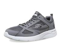 Skechers Men's Dynamight 2.0 Fallford Trainers, Charcoal Leather Mesh Pu Black Trim, 11 UK
