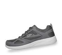 Skechers Men's Dynamight 2.0 Fallford Trainers, Charcoal Leather Mesh Pu Black Trim, 9 UK