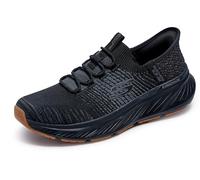 Skechers Running Shoes Edgeride Raygo Slip-On - Men's Black Knit/Trim UK 8