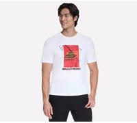 Skechers Men's Endurance Edge Tee in White, Size Medium | Cotton/Polyester