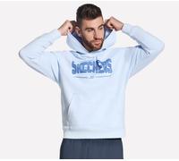 Skechers Men's Endurance Hoodie in Blue/Silver, Size 3XL | Cotton/Spandex