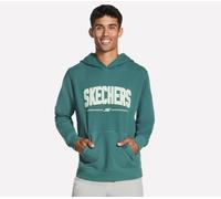 Skechers Men's Endurance Hoodie in Stone/Olive, Size Medium | Cotton/Spandex