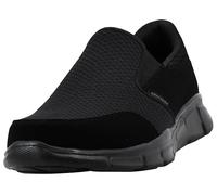 Skechers Men's Equaliser Persistent Low-Top Sneakers, Black Mesh/ Duraleather/ Trim, 10 UK