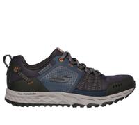 Skechers Men's Escape Plan Sneaker in Navy Blue/Orange, Size 12 | Leather/Textile/Synthetic