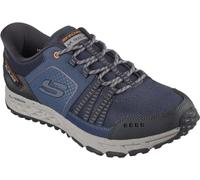 Skechers Men's Escape Plan Stunt Plan Trainers, Navy Leather/Textile/Orange Trim, 7.5 UK Wide