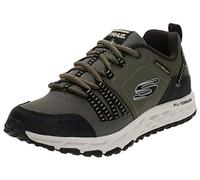 Skechers Men's Escape Plan Trainers, Green Olive Leather Mesh Black Trim Olbk, 6.5 UK