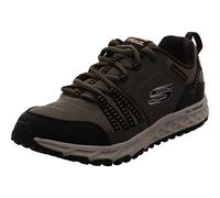 Skechers Men's Escape Plan Trainers, Green Olive Leather Mesh Black Trim Olbk, 7.5 UK