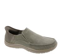 Skechers Men's Expected-Cayson Moc Toe Canvas Slip-Ins, Beige, 9.5 UK