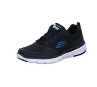 Skechers Men's Flex Advantage 3.0 Trainers, Black Black Leather Mesh Trim Blk, 9.5 UK