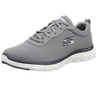 Skechers Men's Flex Advantage 4.0 Providence Sneaker, Grey Mesh/Pu/Navy Trim, 10.5 UK